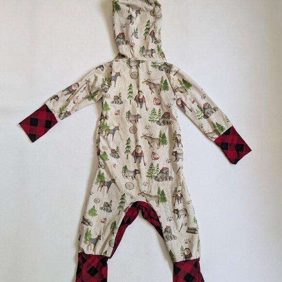Grow With Me Style Toddler Boy Romper Playsuit Age 1-3 Years Lumber Jack Print - Picture 3 of 10